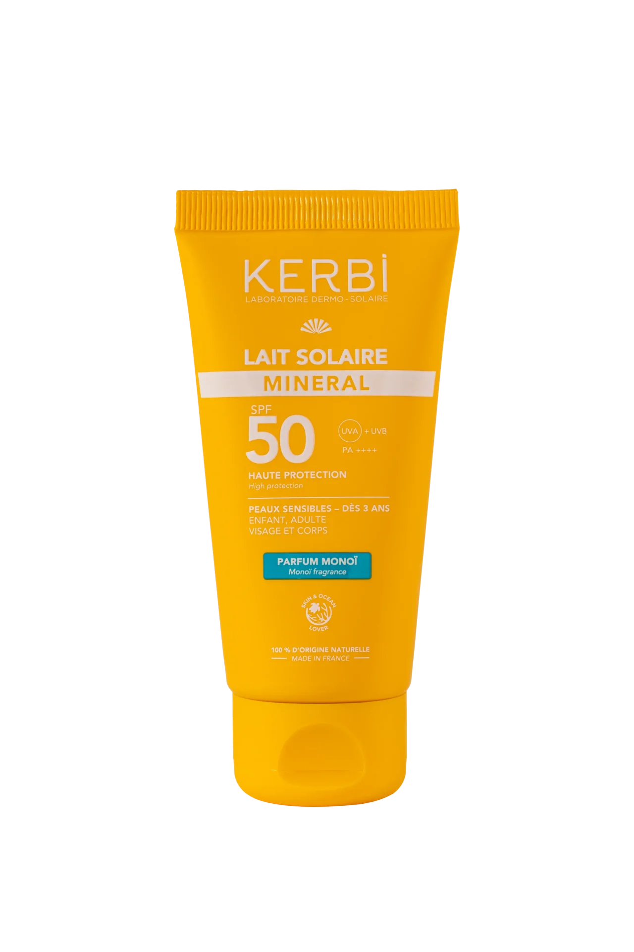 Lait solaire minéral SPF 50 – Sans parfum – 50g