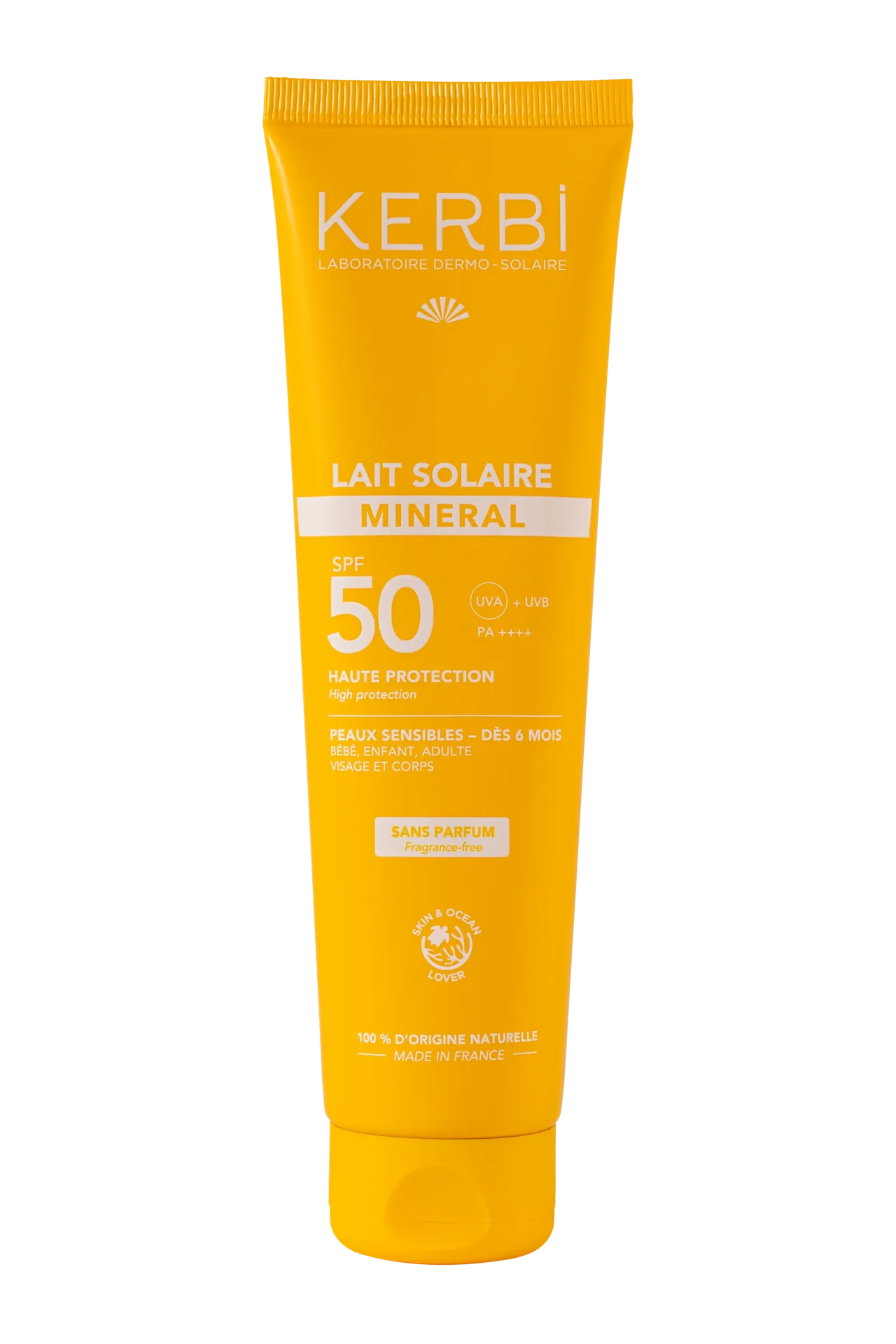 Lait solaire minéral SPF 50 – Sans parfum – 150g